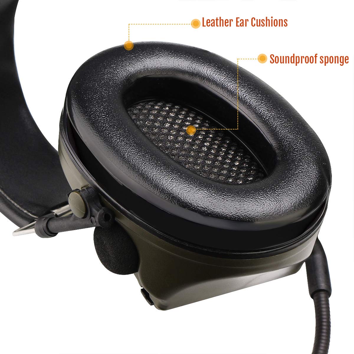 Retevis EHK007 Tactical Headset with Mic - Noise Cancelling Shooting Earmuffs for Hunting & Outdoor Activities | Walkie Talkie Headset with Sound Amplification | Compatible with Baofeng UV-5R, RT68, H-777, RA89, RA79 (1 Pack) - Ideal for Tactical Missions, Range Shooting & Security Operations