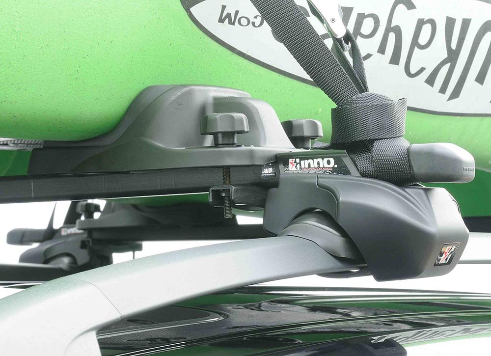 INNO INA452 Universal Kayak Roof Rack Carrier - Padded Cradle Mount for Secure Transport (Black) - Perfect for SUVs, Trucks & Outdoor Adventures