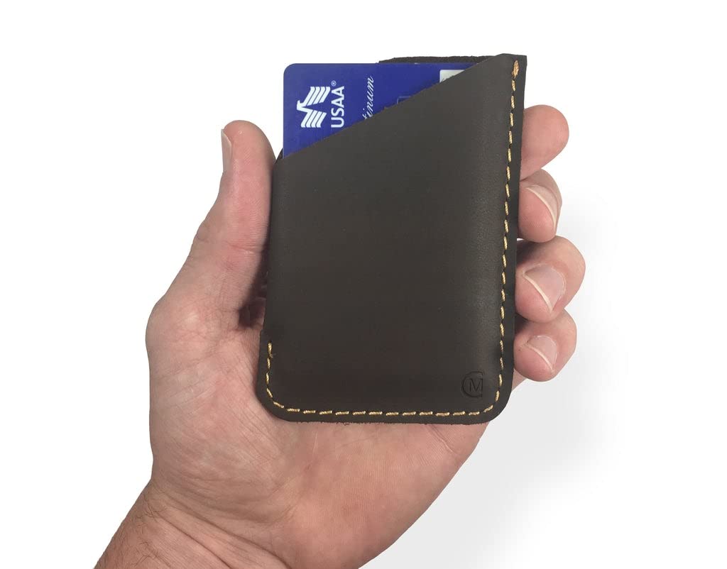 Slim Leather Minimalist Card Holder for Men & Women - RFID Blocking Thin Credit Card & Business Card Wallet - Front Pocket Wallet - Magnum (Brown) - Perfect for Travel, Everyday Carry & Minimalist Lifestyle