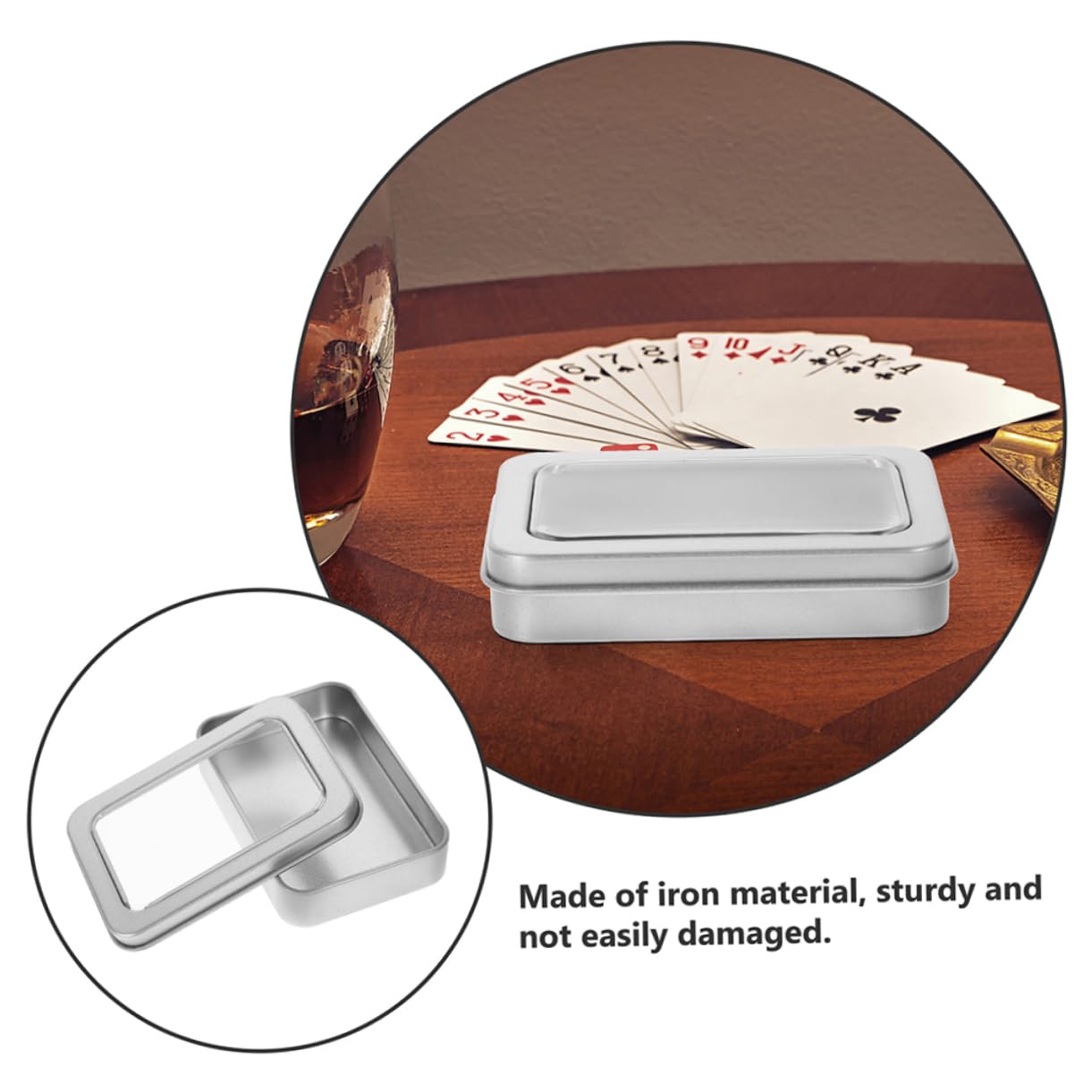 BCOATH Modern Game Card Storage Box Set - Durable Metal Playing Card Holder with Window for Organizing MTG, Pokemon, Yugioh Cards - Perfect for Collectors & Gamers