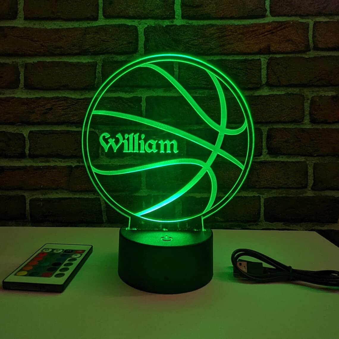Personalized LED Basketball Night Light - Custom Name Plate Lamp for Basketball Players - Perfect Gift for Bedroom, Game Room & Sports Decor