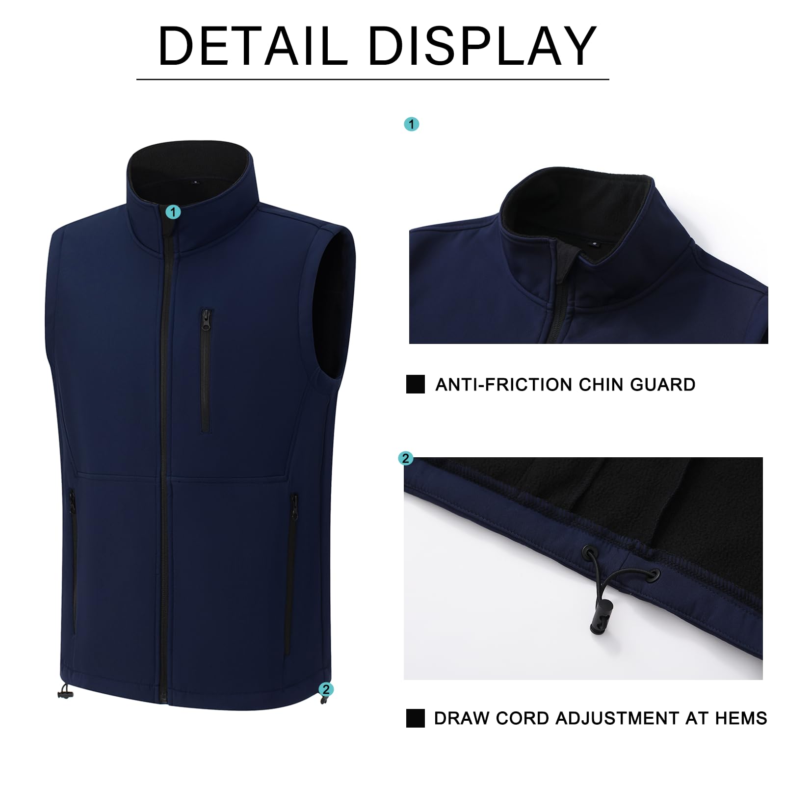 Men's Lightweight Softshell Vest - Windproof Puffer Sleeveless Jacket for Golf, Running & Outdoor Activities | Breathable Outerwear for Hiking, Cycling & Casual Wear