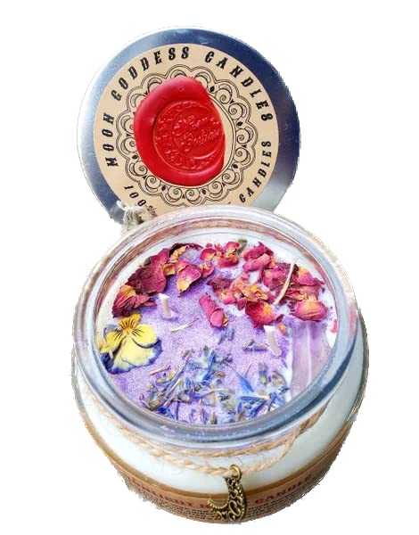 Moonlight Night Amethyst Soy Candle with Healing Crystal - Natural Aromatherapy for Meditation, Relaxation & Energy Cleansing - Perfect Gift for Yoga, Spa, Home Decor & Spiritual Practices