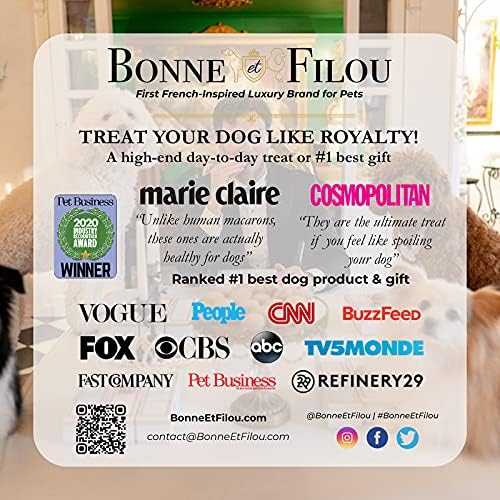 Bonne et Filou Easter Dog Treats - Strawberry Flavored Cupcakes, 18 Count Bulk Gift Pack | Macaron Style Cakes | Healthy Human-Grade Snacks for Medium & Large Breed Dogs | Perfect for Easter Celebrations, Training Rewards & Special Occasions