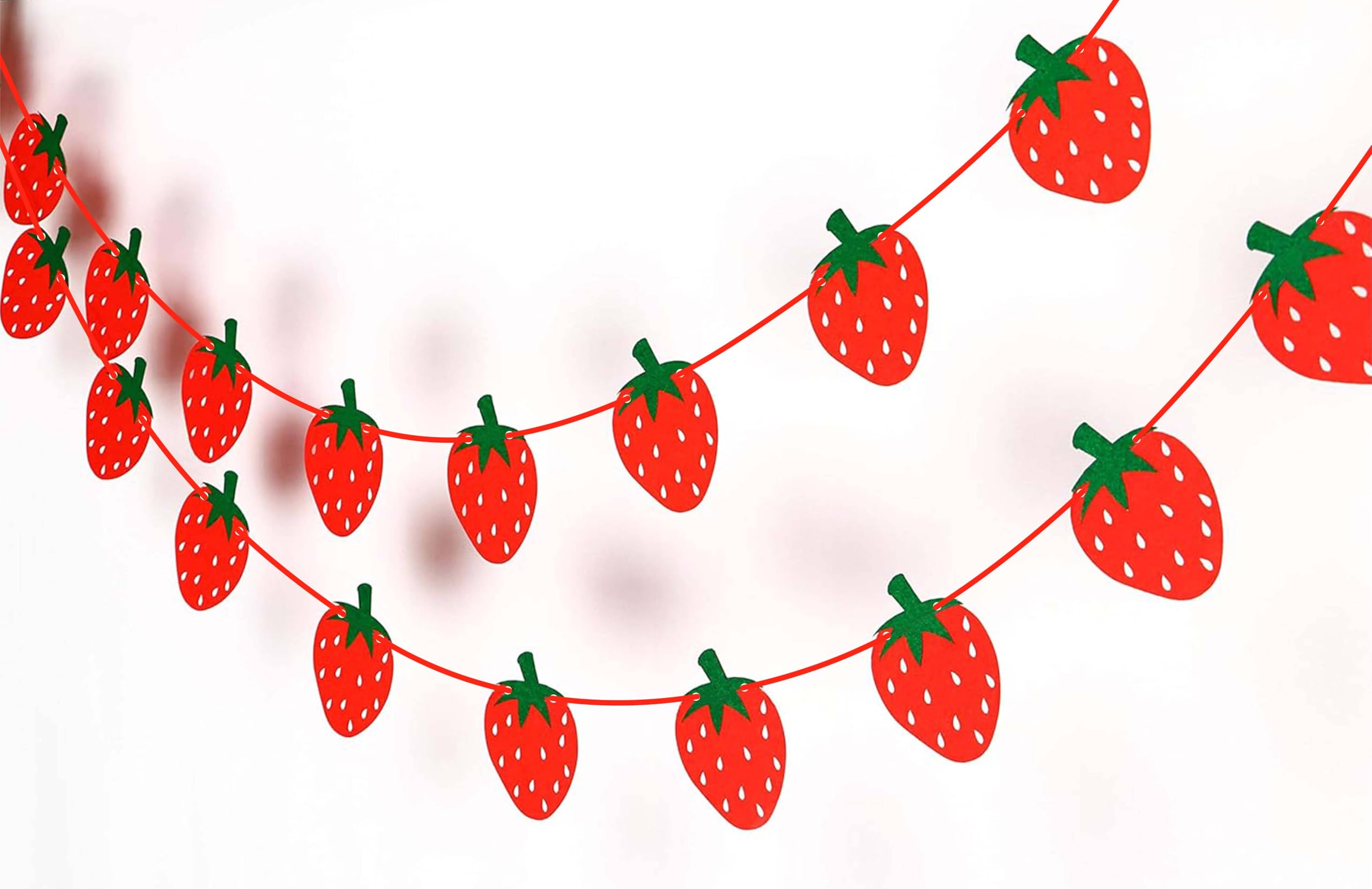 Strawberry Garland - Sweet Birthday Party Decorations for Baby Showers, Bridal Showers & Nursery Wall Decor