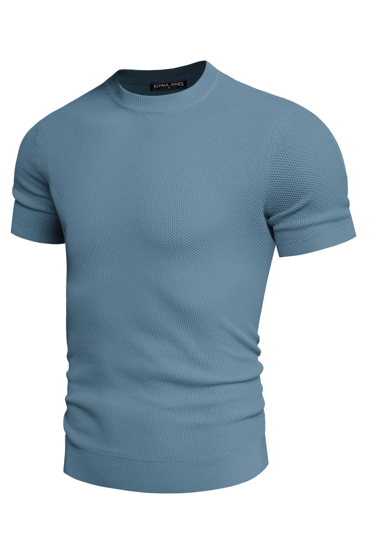 Men's Casual Short Sleeve Crewneck Honeycomb Waffle Knit T-Shirt - Breathable Solid Knitted Pullover Tee for Everyday Wear & Outdoor Activities