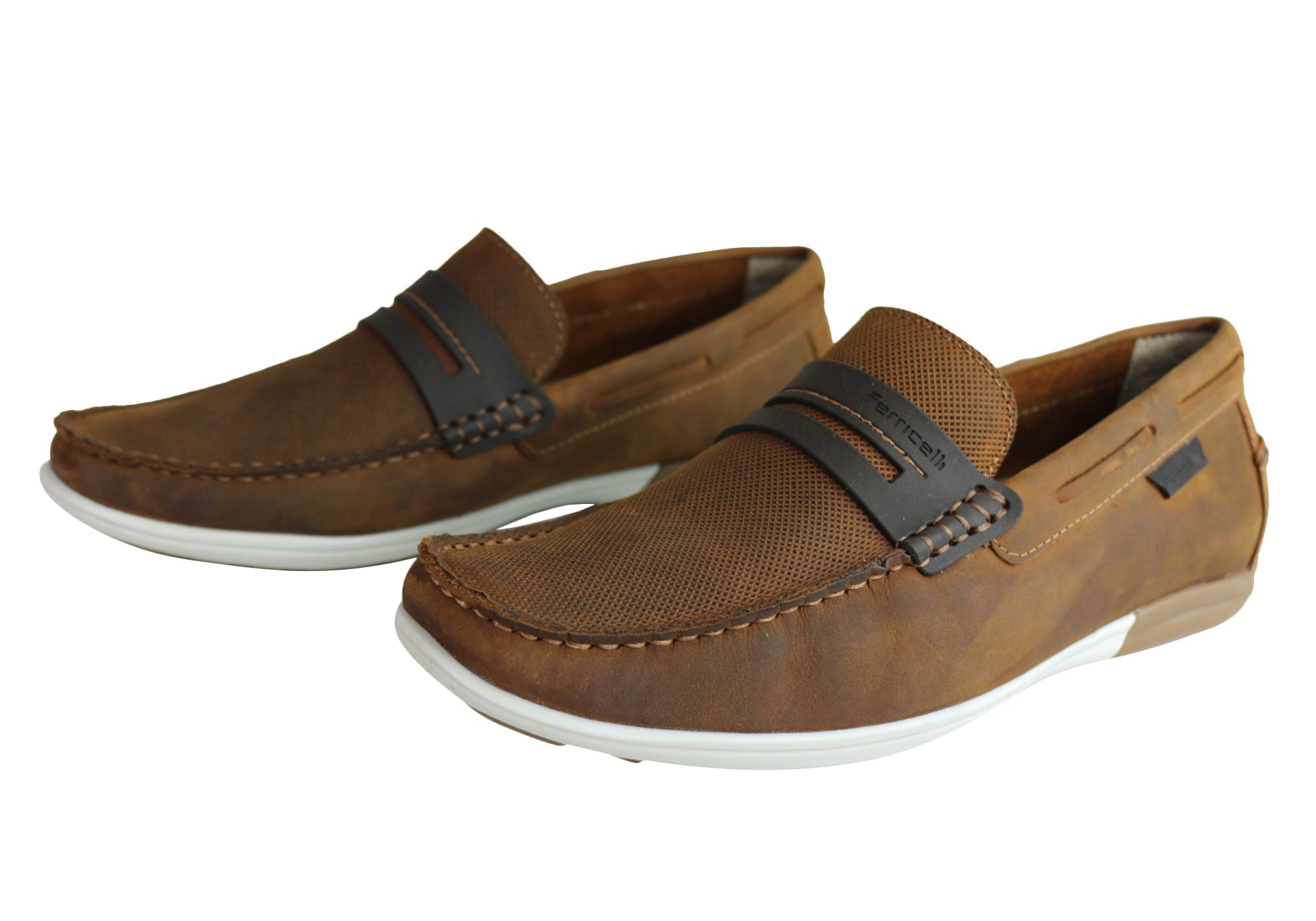 Ferricelli Mitchell Men's Genuine Leather Casual Loafers - Handcrafted in Brazil - Comfortable Slip-On Shoes for Work, Travel & Everyday Wear