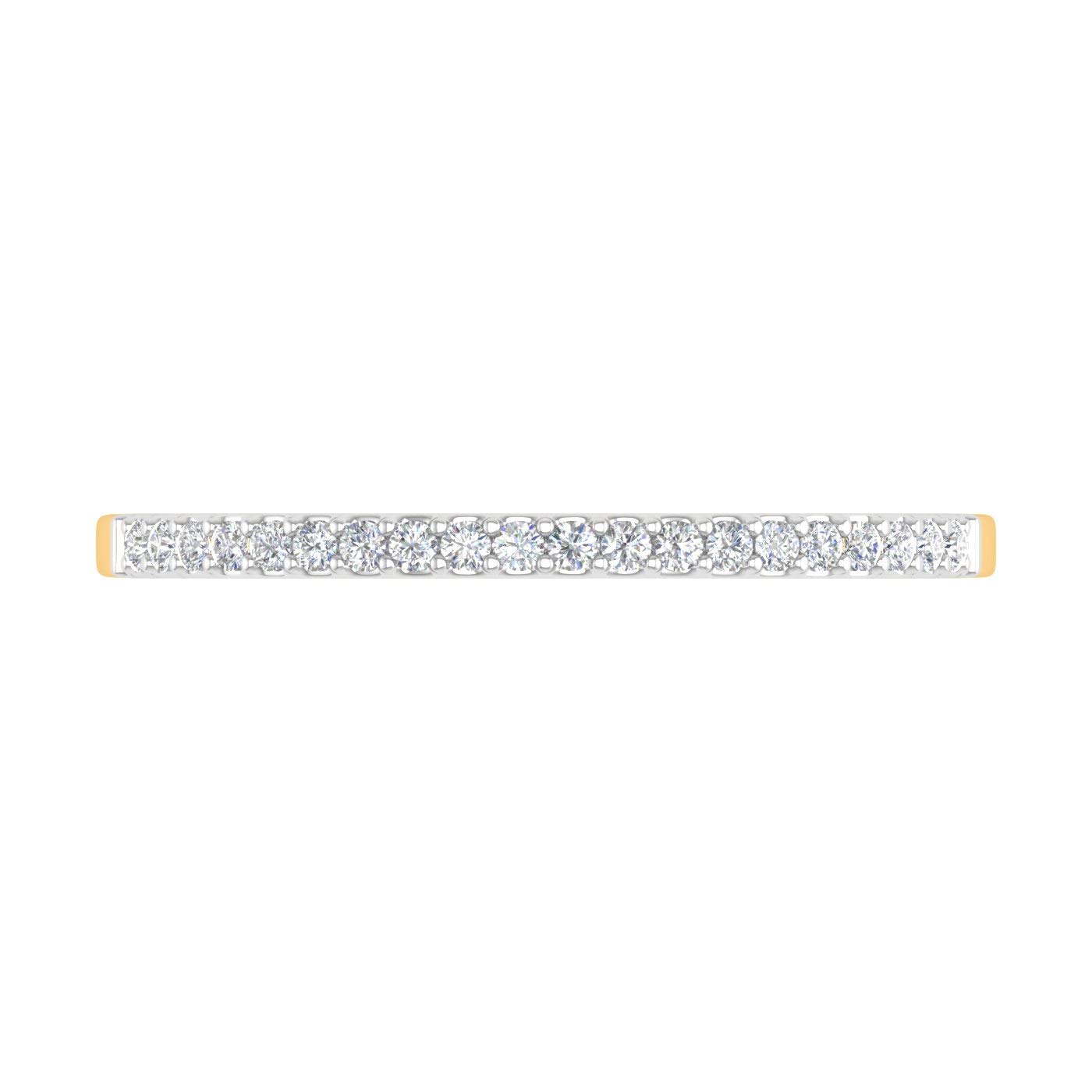 1/10 Carat (ctw) 10K Gold Natural Round Diamond Stackable Ring for Women - Wedding, Anniversary, Engagement, Promise Ring - Perfect Gift for Her
