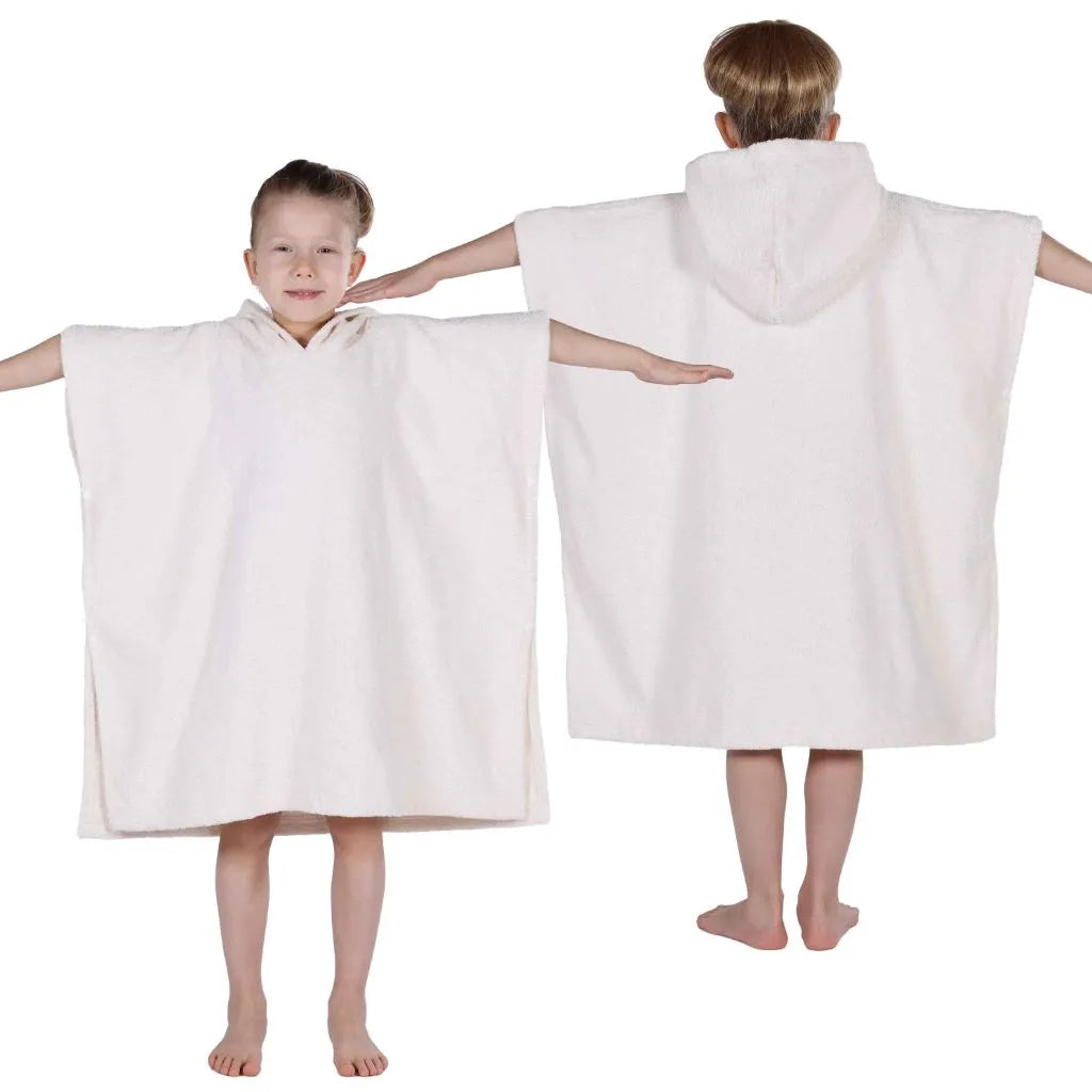 Lyron Cotton Terry Kids Washable Unisex Hooded Poncho Bath Towel - Soft Absorbent Baby & Toddler Bathrobe for Swimming Pool, Beach & After Shower