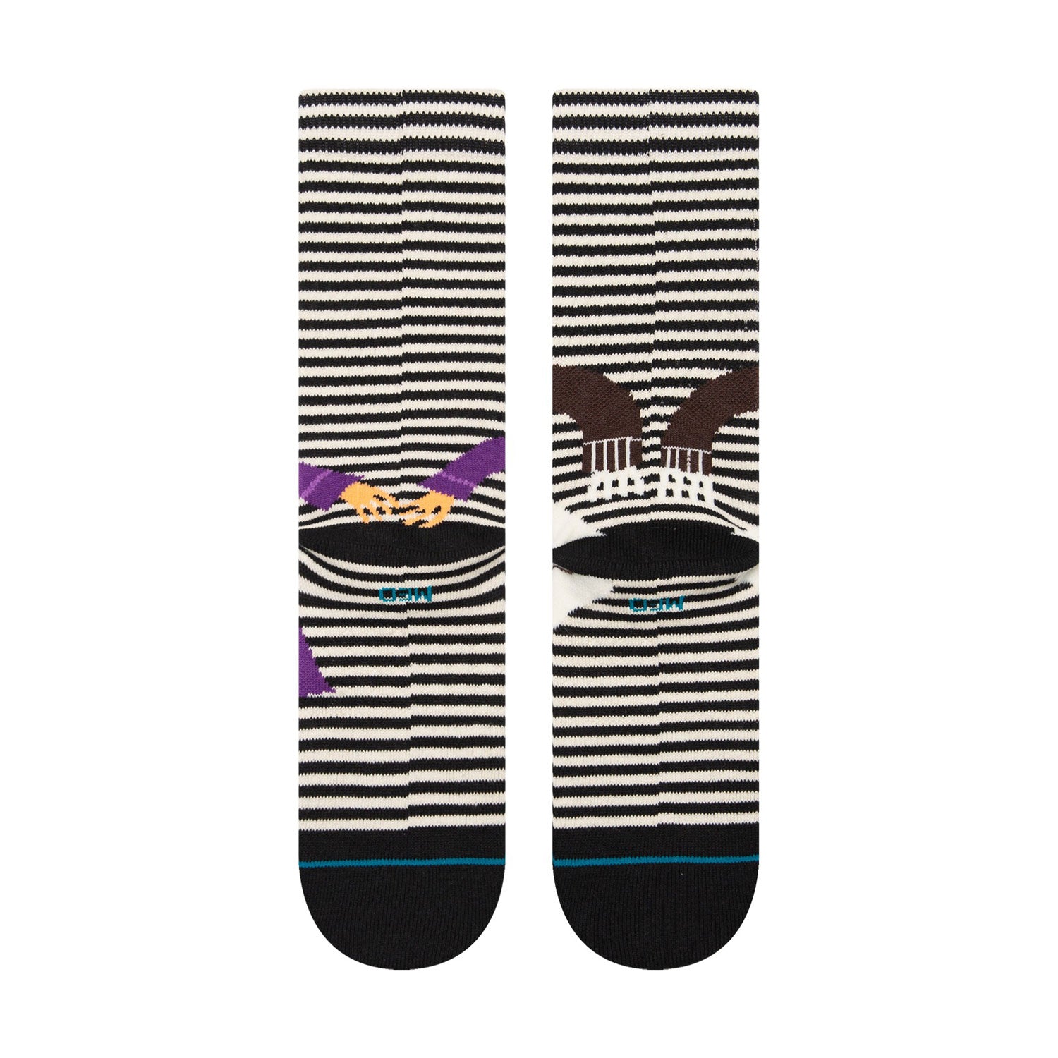 Premium Adult Crew Socks - Oompa Loompa Inspired Black & White Striped Design - Comfortable Casual & Work Socks for Men & Women - Perfect for Everyday Wear, Costume Parties and Themed Events