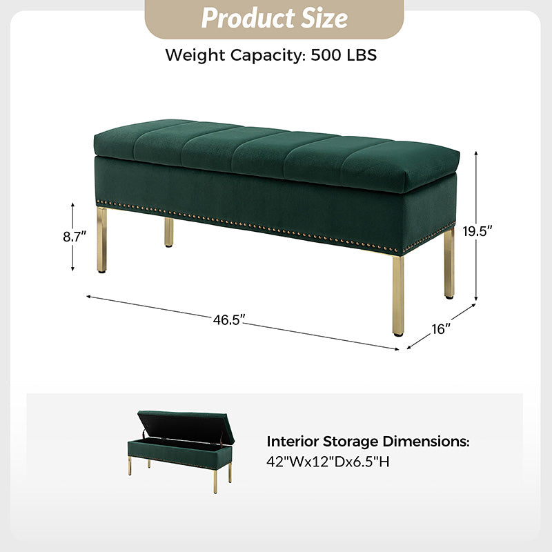 Egmund Upholstered Flip Top Storage Bench - Stylish Ottoman with Hidden Storage for Bedroom, Living Room & Entryway - Perfect for Home Organization & Extra Seating