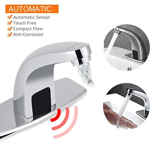 Jeffergarden Automatic Infrared Sensor Faucet - Touchless Kitchen & Bathroom Sink Faucet with Control Box | Water Saving, Hygienic Hands-Free Operation for Home & Commercial Use