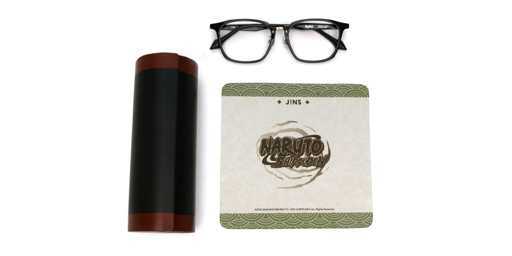 JINS x NARUTO SASUKE Model Black Anime Glasses - Stylish Naruto Cosplay Eyewear for Anime Fans & Collectors | Perfect for Cosplay Events, Anime Conventions & Daily Fashion