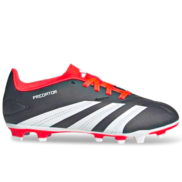 Adidas Jr. Predator Club FxG Soccer Cleats for Kids - Core Black/White/Orange - Youth Football Shoes for Artificial Grass & Turf - Perfect for Training & Matches