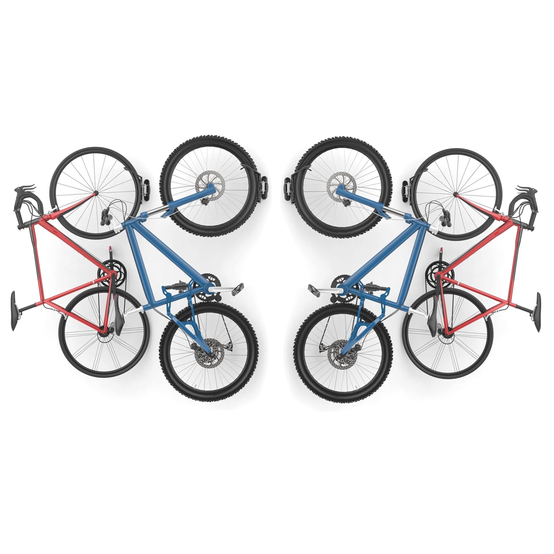 Vertical Bike Wall Hanger - Space Saving Swivel Bike Hook for Garage & Home Storage (Pack of 4) | Perfect for Organizing Bikes in Small Spaces & Apartment Living