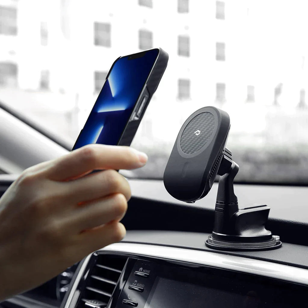 Premium Car Phone Mount & Wireless Charger - Fast Charging, Secure Grip, 360° Rotation [US Stock] - Perfect for Commuting, Road Trips & GPS Navigation