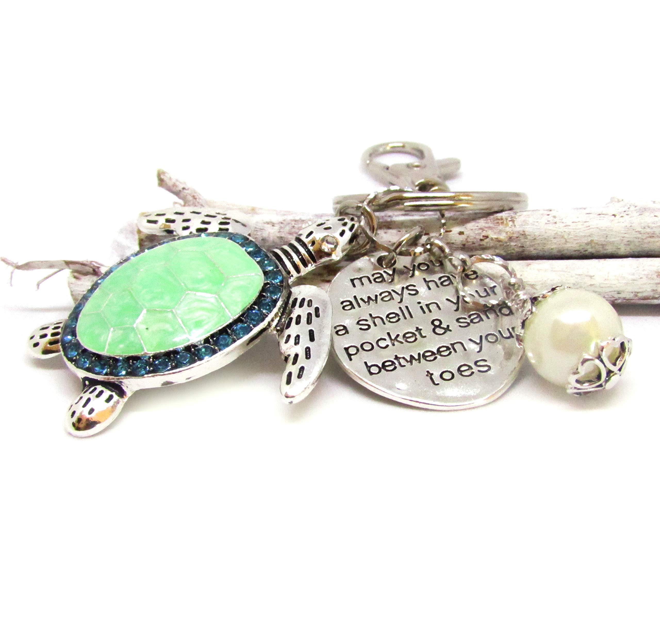 Sea Turtle Keychain - Cute Ocean Animal Keyring - Unique Beach Inspired Gifts for Women - Perfect Birthday Gift, Travel Accessory & Summer Vacation Souvenir