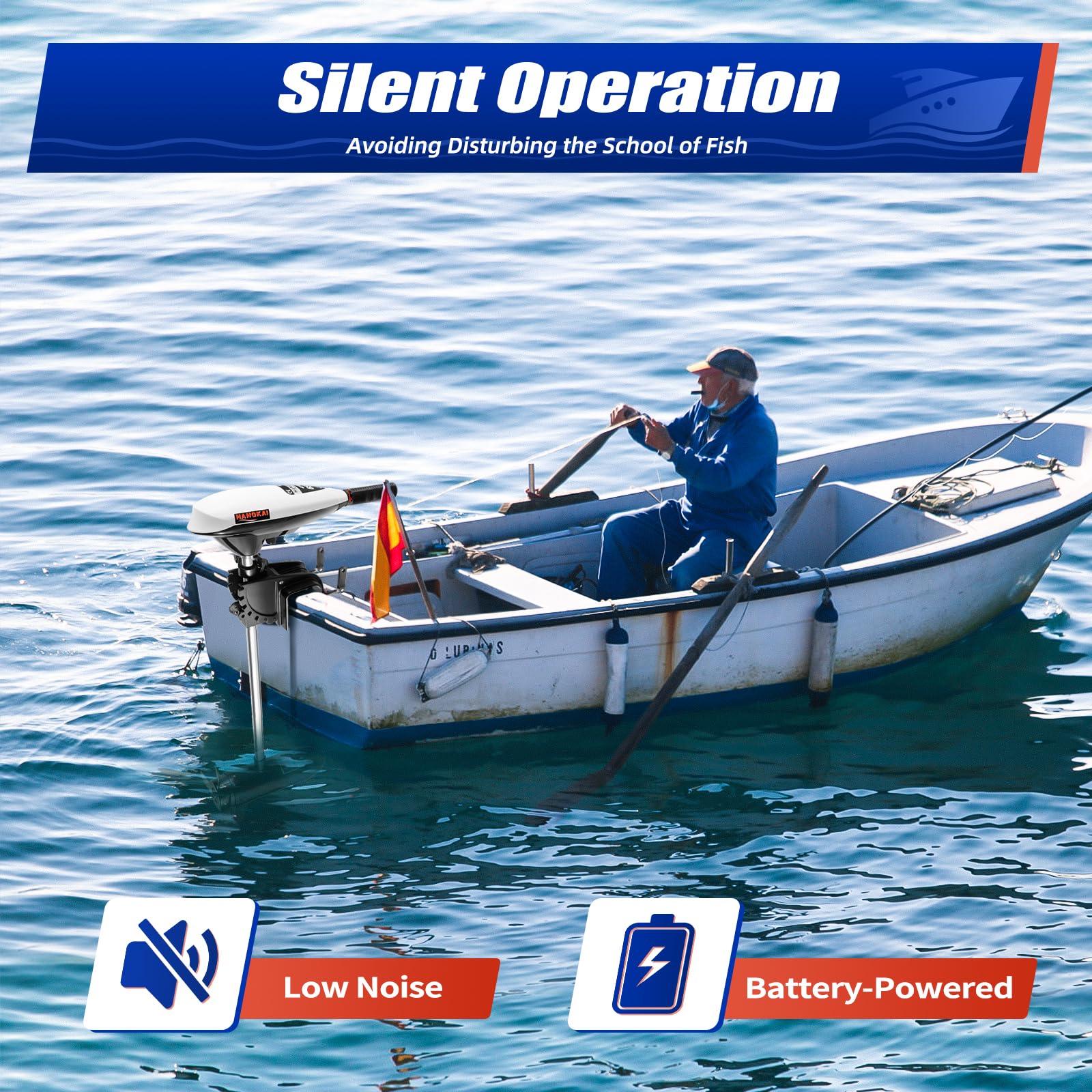 65LB Saltwater Trolling Motor - Heavy Duty Beam Mount for Fishing Boats