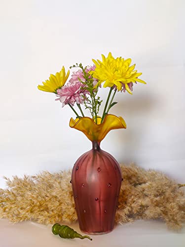 Colorful Modern Glass Vase for Artificial Flowers - Decorative Centerpiece for Home, Wedding & Outdoor Decor - Fake Flower Arrangement Ideas for Tables & Events