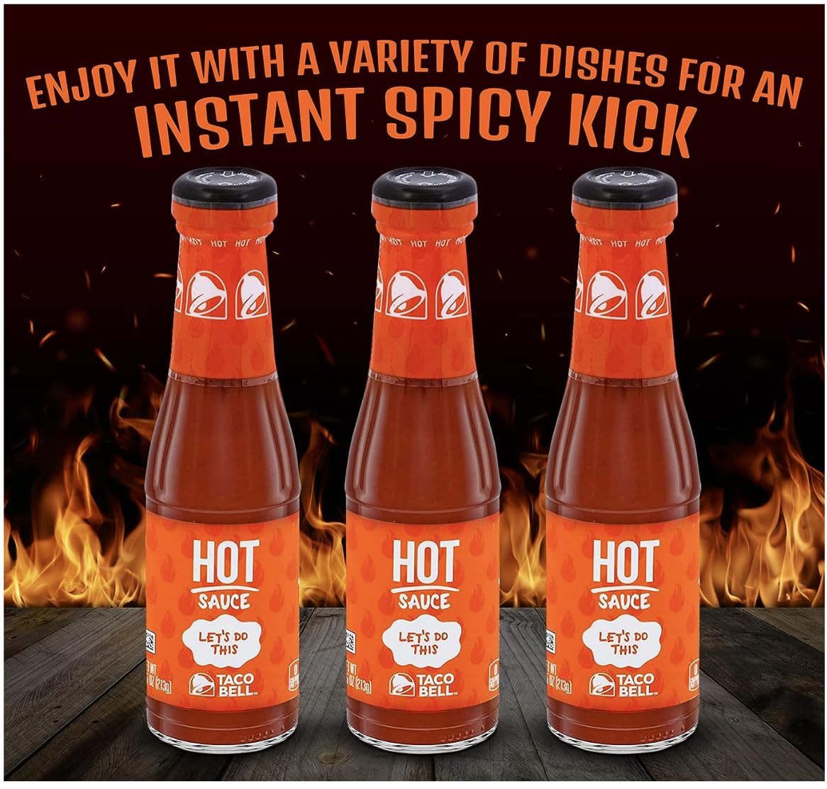 Taco Bell Hot Sauce Bottle 7.5 oz (2-Pack) - Authentic Restaurant Style Hot Sauce for Tacos, Burritos & Nachos - Perfect for Home Cooking, Parties & Mexican Food Lovers