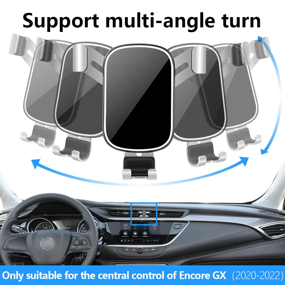 LUNQIN Car Phone Holder Mount for Buick Encore GX 2020-2023 | Universal Phone Cradle with Charging & Navigation | Perfect for SUV Interior Accessories | Ideal for Hands-Free Driving, GPS Navigation & Safe Charging
