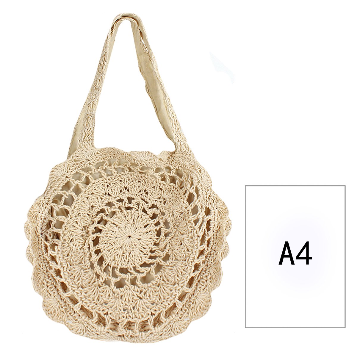 CLARA Women's Large Round Straw Beach Bag - Woven Shoulder Tote Handbag Purse for Summer - Perfect for Beach Vacations, Picnics, and Outdoor Adventures