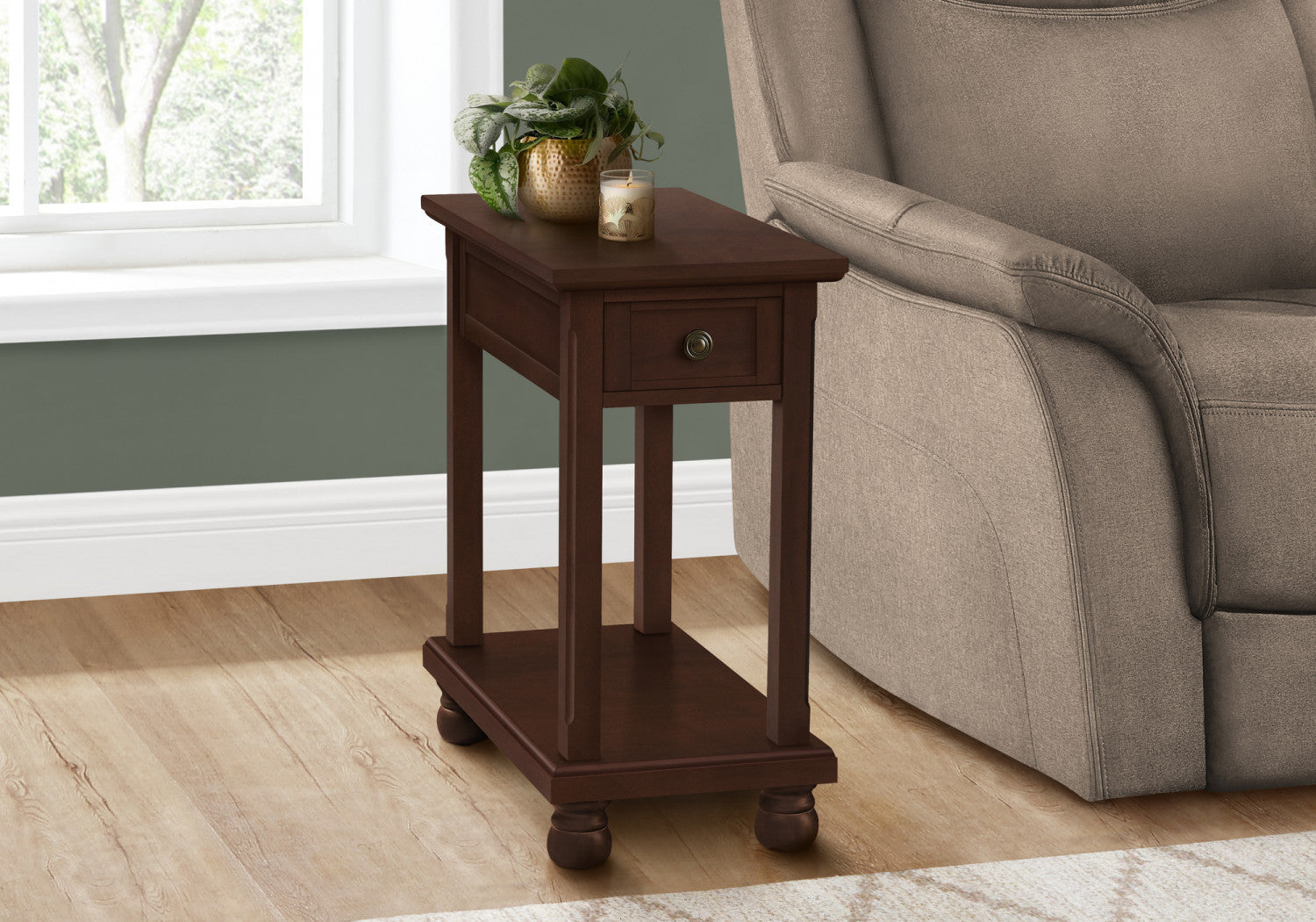 Modern Cova Side Table in Espresso Finish - Stylish End Table for Living Room, Bedroom, or Office - Perfect for Coffee, Books, and Decor