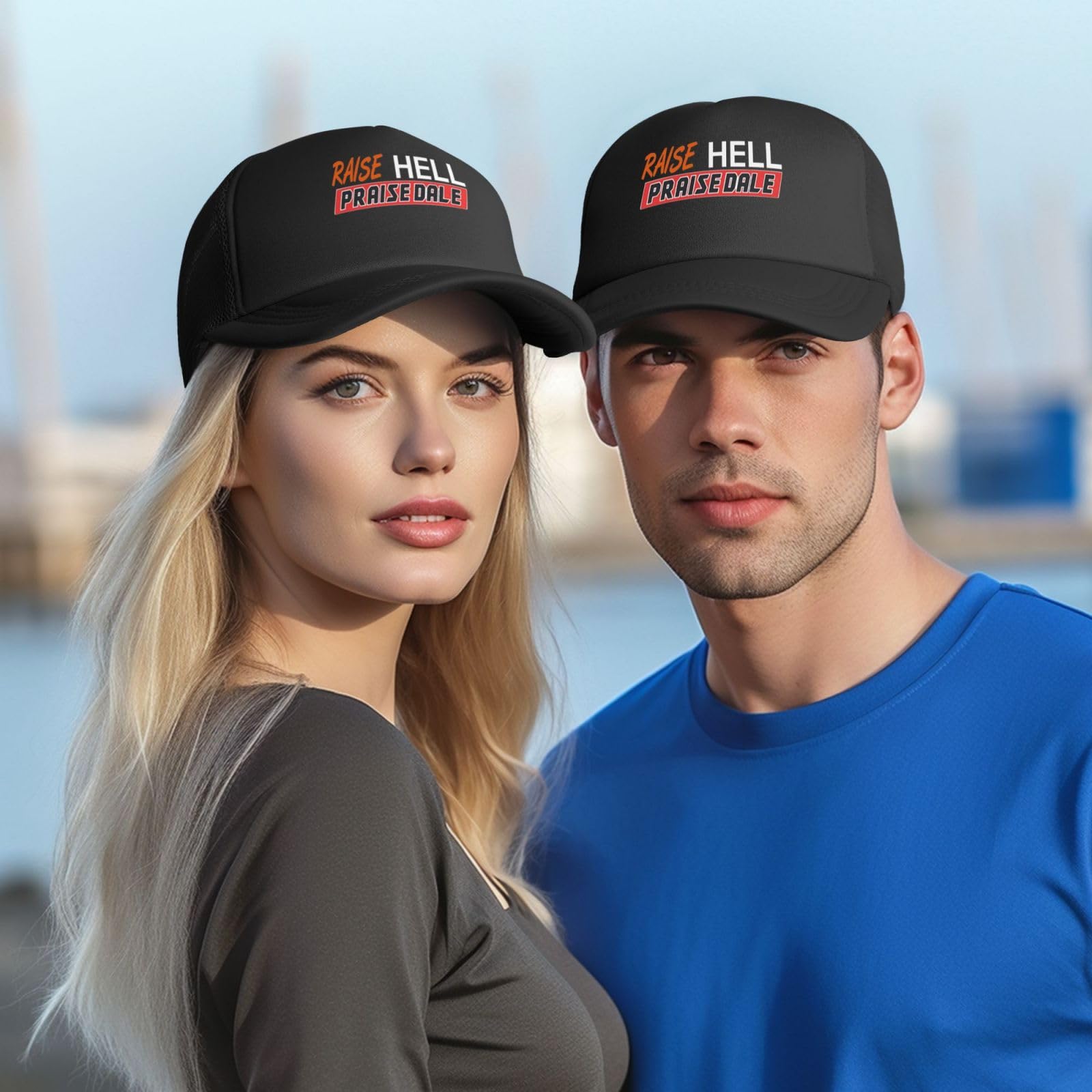 Raise Hell Praise Dale Baseball Cap - Breathable Mesh Adjustable Sun Hat for Men & Women - Stylish Black Visor for Outdoor Sports, Hiking & Casual Wear