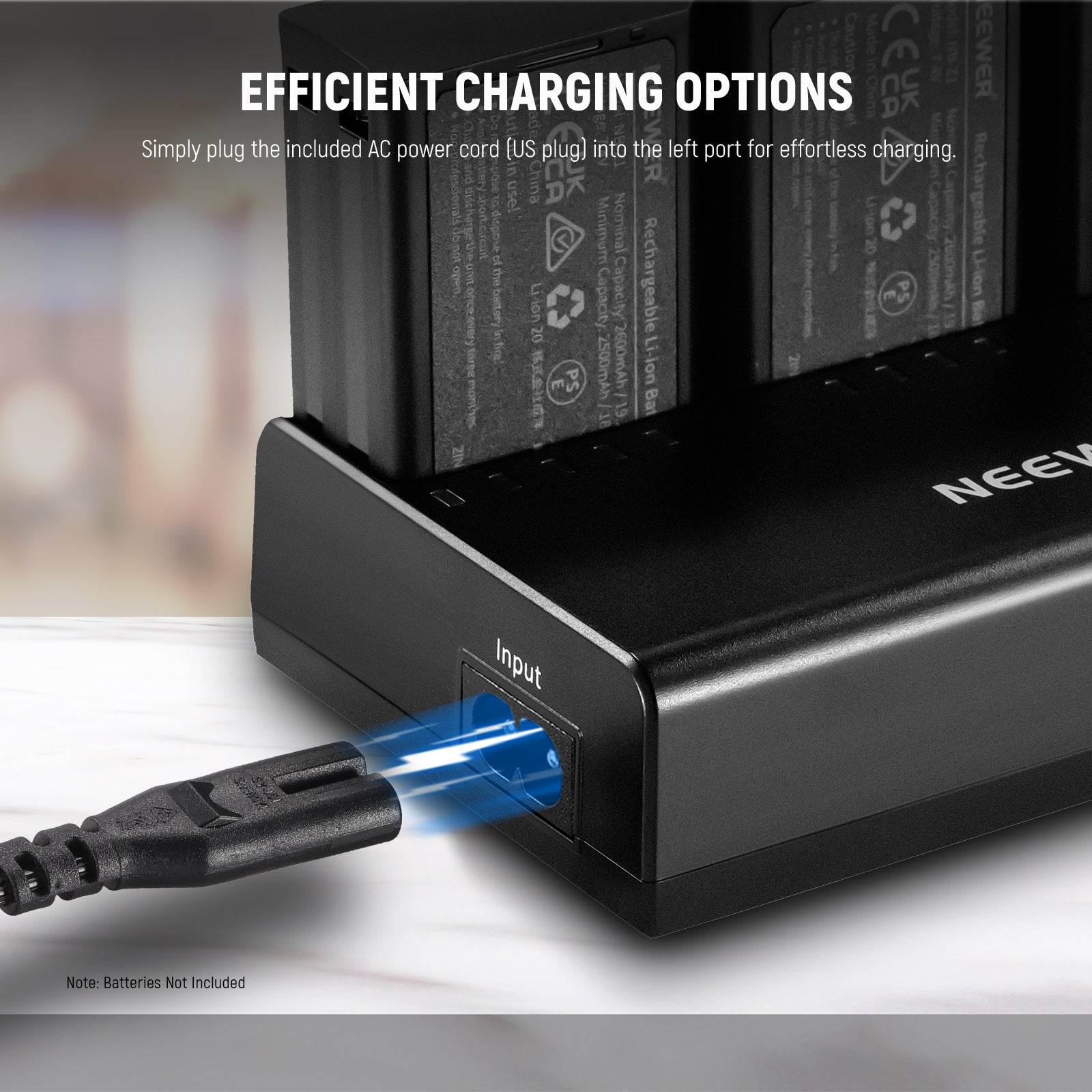 NEEWER NC3 Z1 Triple Slot Battery Charger Kit for Z2 Z1 Z760 Z880 Cameras - Fast Charging for Professional Photography & Videography - Perfect for Studio, Travel, and On-the-Go Shooting