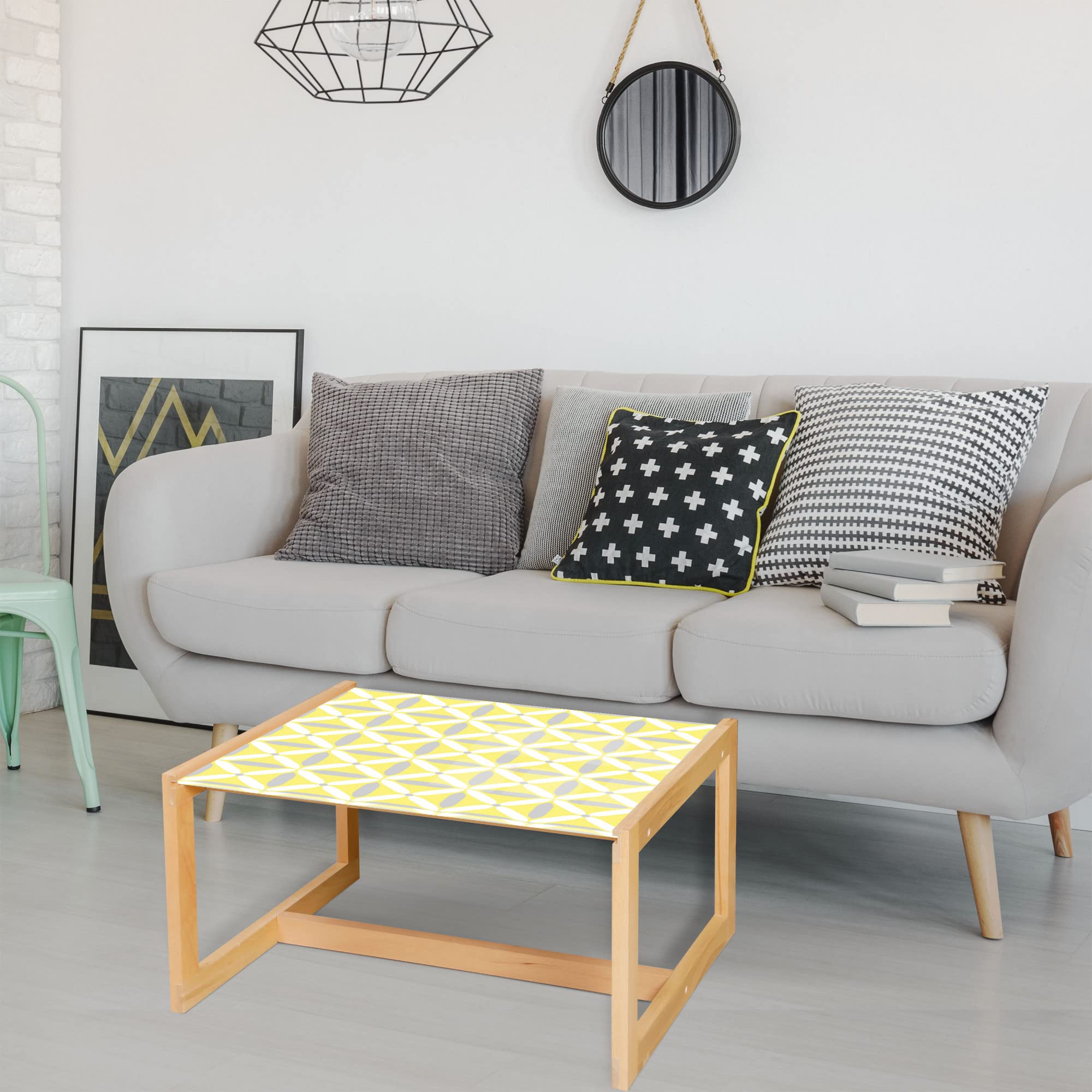 Ambesonne Abstract Coffee Table - Modern Geometric Design for Office & Dorm