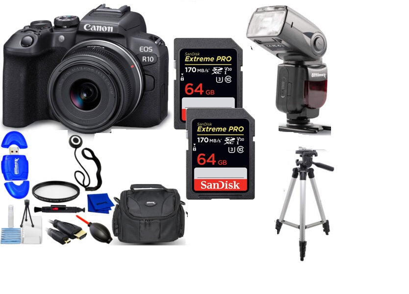Canon EOS R10 Mirrorless Digital Camera with RF-S 18-45mm f/4.5-6.3 IS STM Lens Kit - Perfect for Vlogging, Travel Photography & Content Creation