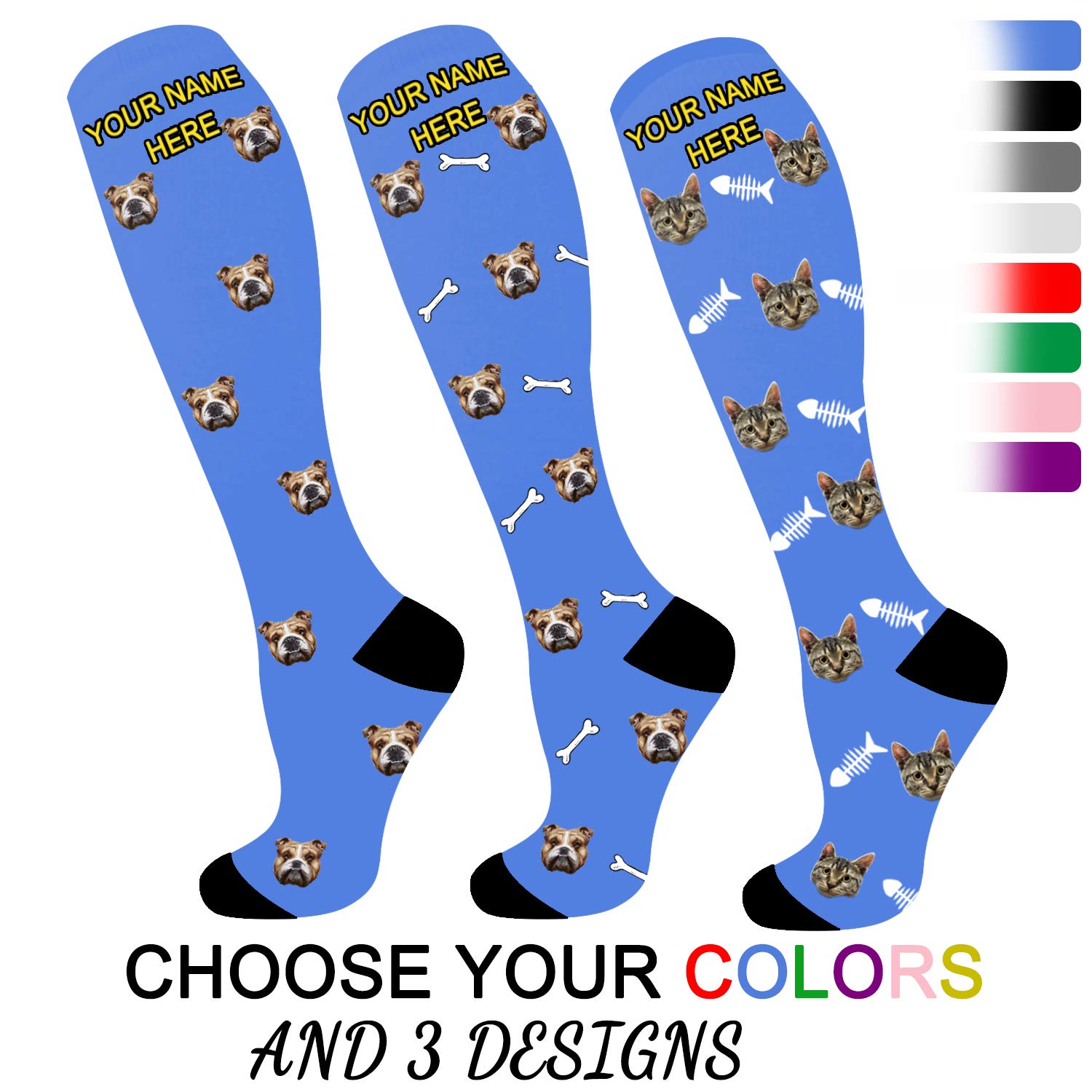 Custom Photo Socks with Pet Faces - Personalized Funny Socks Featuring Your Dog, Cat or Other Pets - Unique Gift for Pet Lovers, Christmas, Birthdays & Special Occasions
