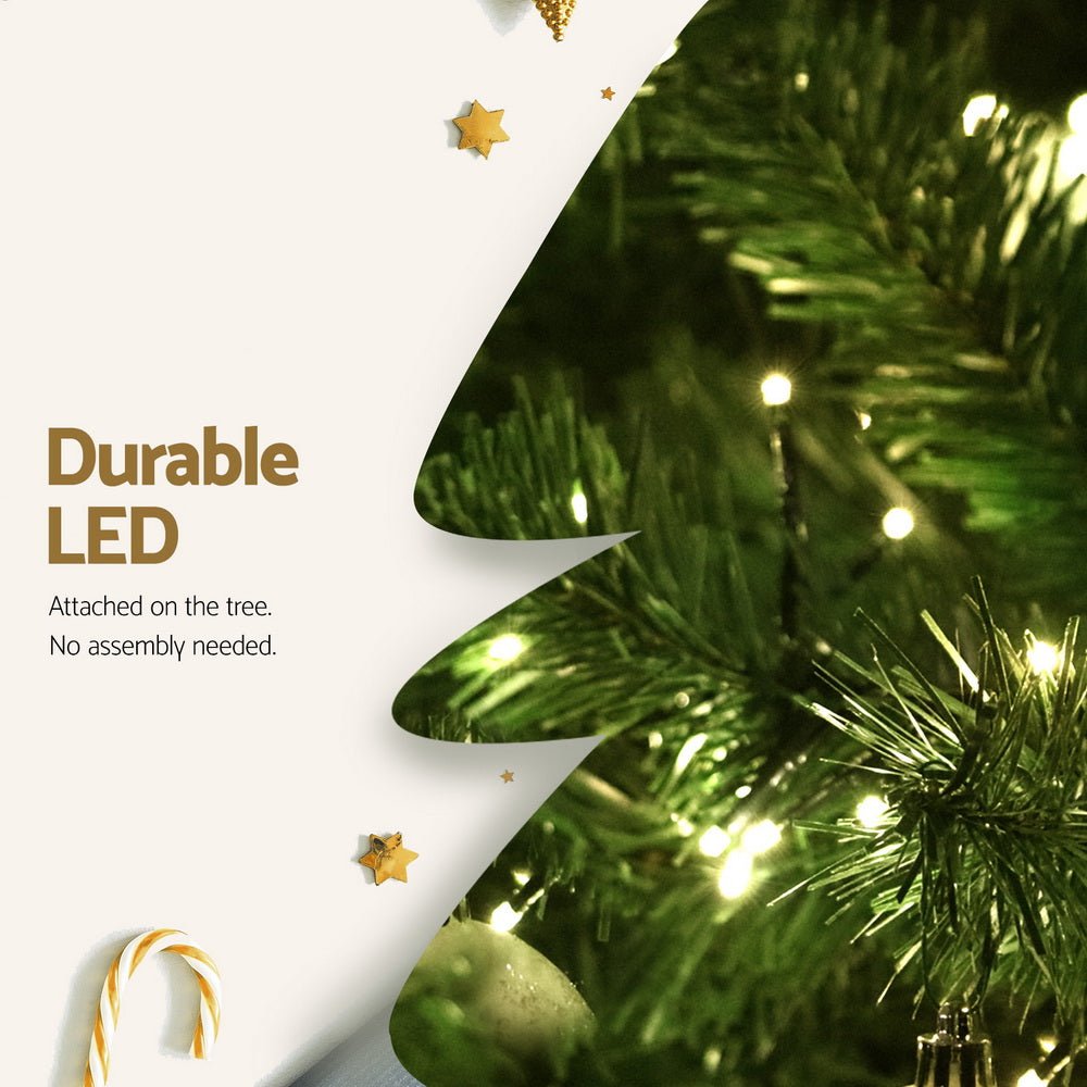 7ft Pre-Lit Artificial Christmas Tree with 1134 Warm White LED Lights - Perfect for Home, Office, and Holiday Decorations