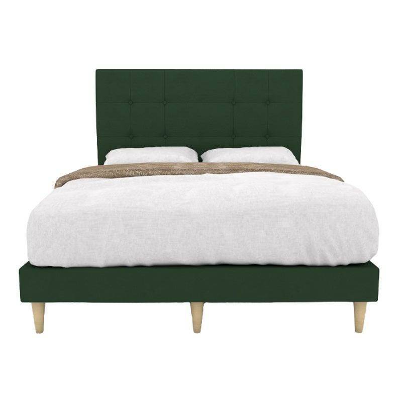 Jaxon Upholstered Fabric Bed Frame - Queen Size, Modern Platform Bed with Wooden Slats, Noise-Free Support - Perfect for Master Bedroom, Guest Room, or Apartment
