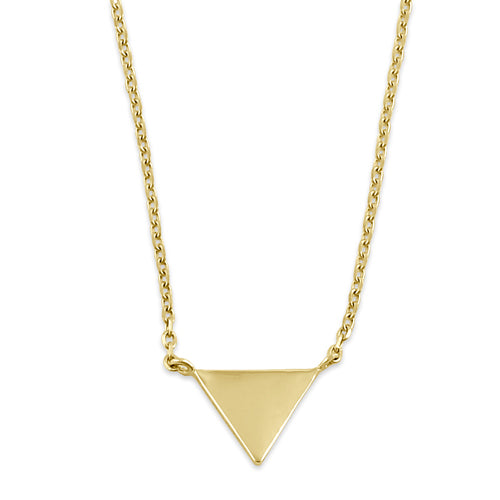 14K Solid Yellow Gold Triangle Pendant Necklace for Women - Elegant Minimalist Jewelry Gift for Birthday, Anniversary & Special Occasions