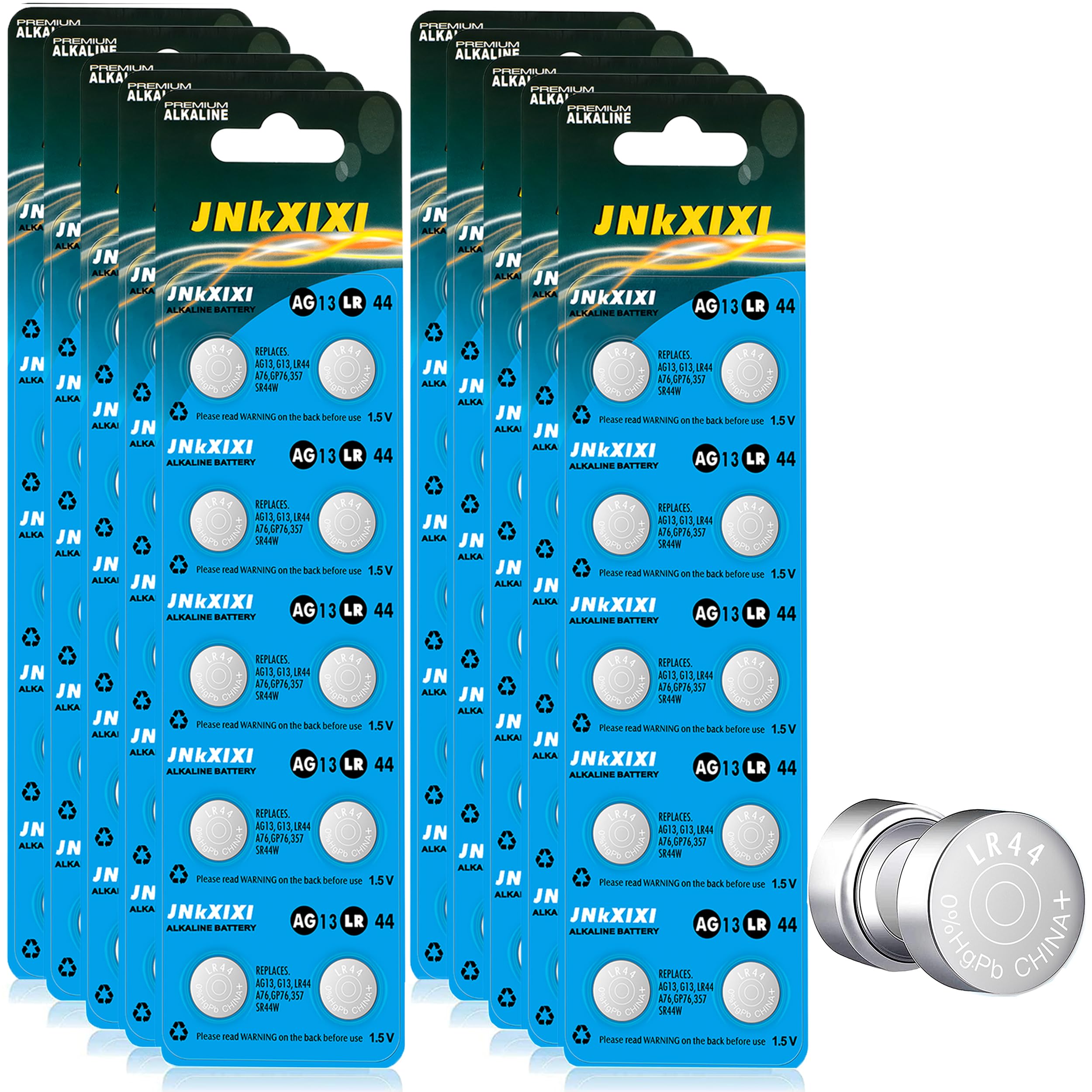 100 Pack LR44 AG13 357 1.5V Button Cell Batteries - SR44 A76 GP76 Lr44b L1154c 303 Coin Batteries for Watches, Calculators, Toys & Medical Devices