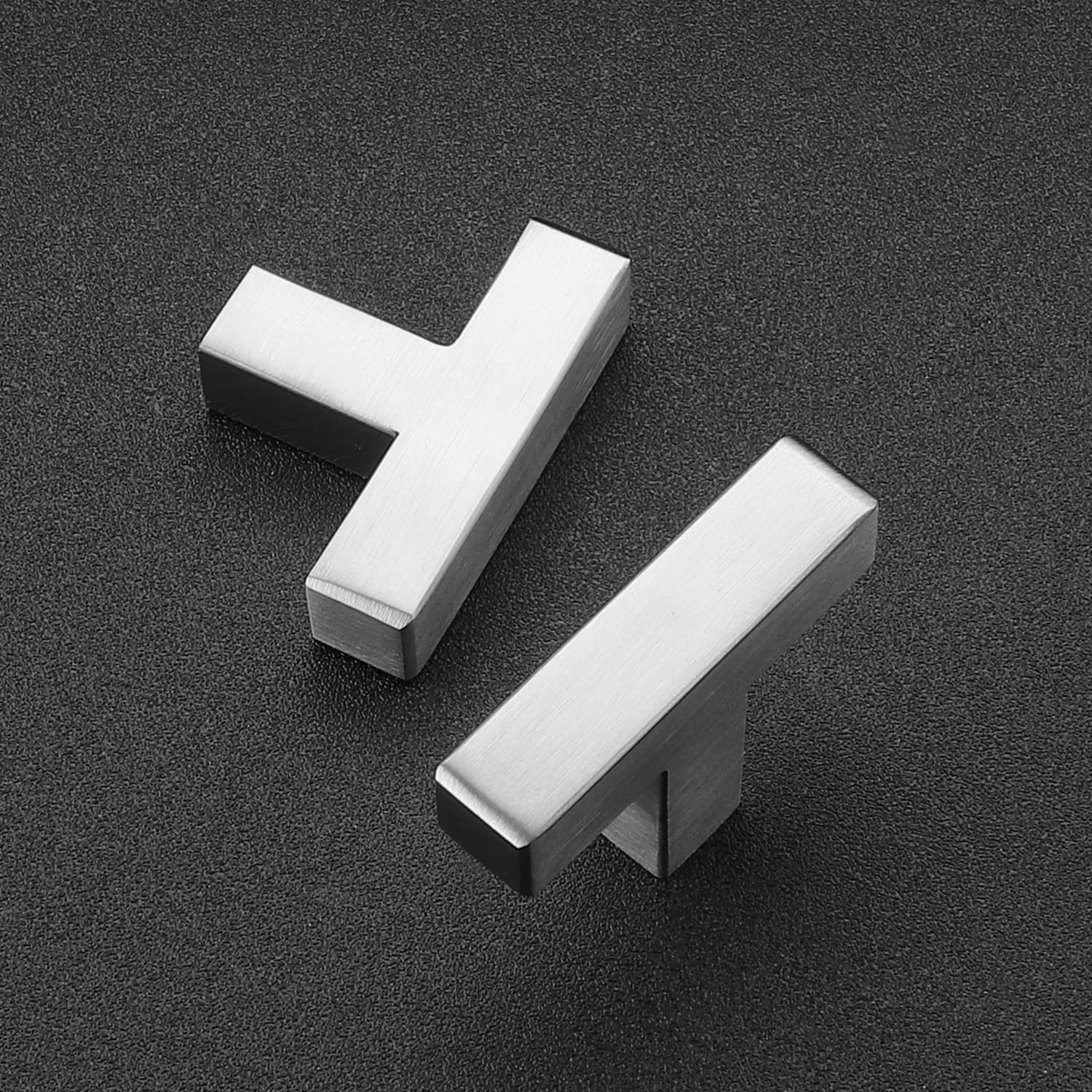 Ravinte 15 Pack Brushed Nickel Stainless Steel Single Hole Cabinet Pulls | Square Kitchen Cabinet Handles with Screwdriver | Ideal for Modern Kitchen and Bathroom Cabinets
