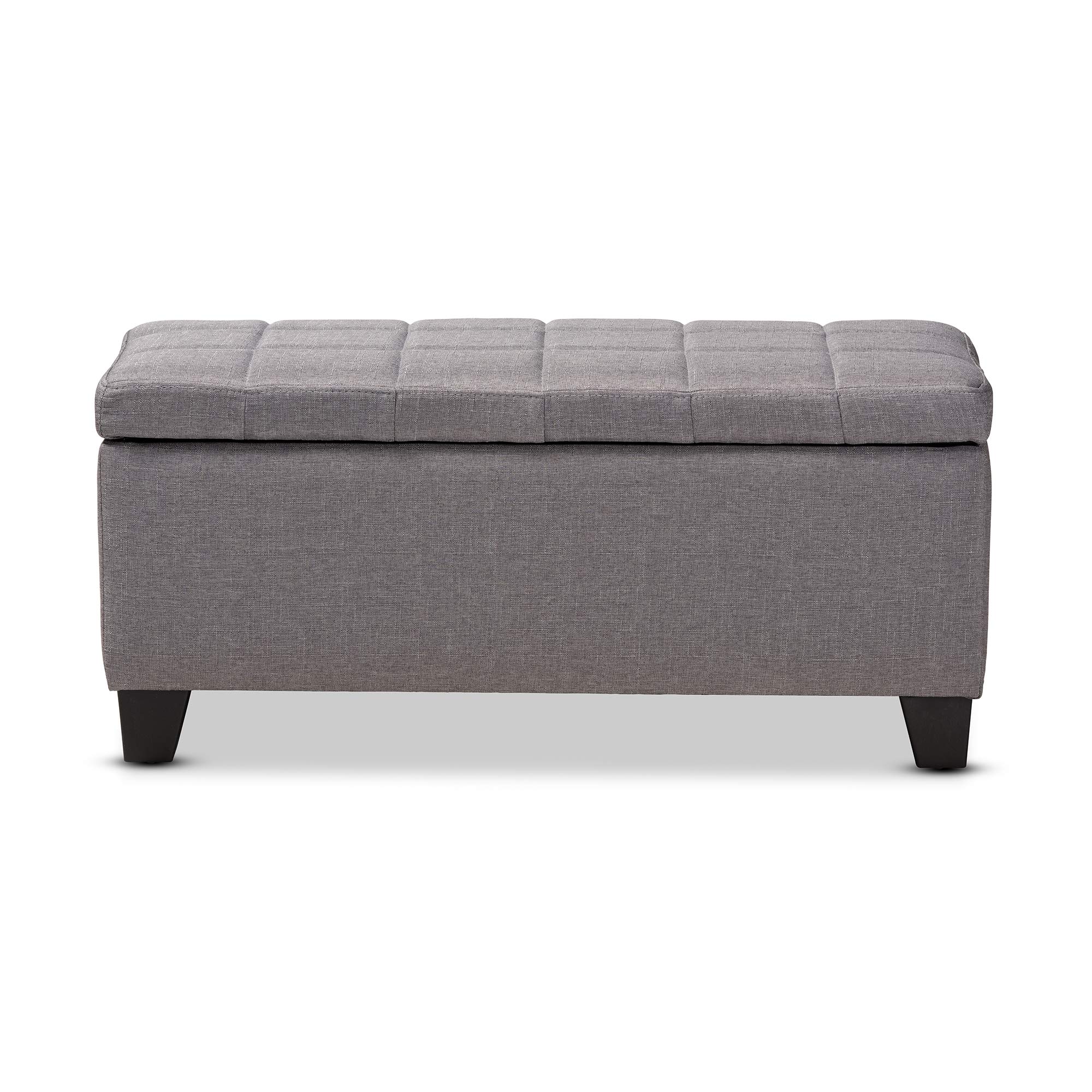 Baxton Studio Modern Gray Ottoman - Versatile Footrest, Extra Seating & Storage for Living Room, Bedroom & Office