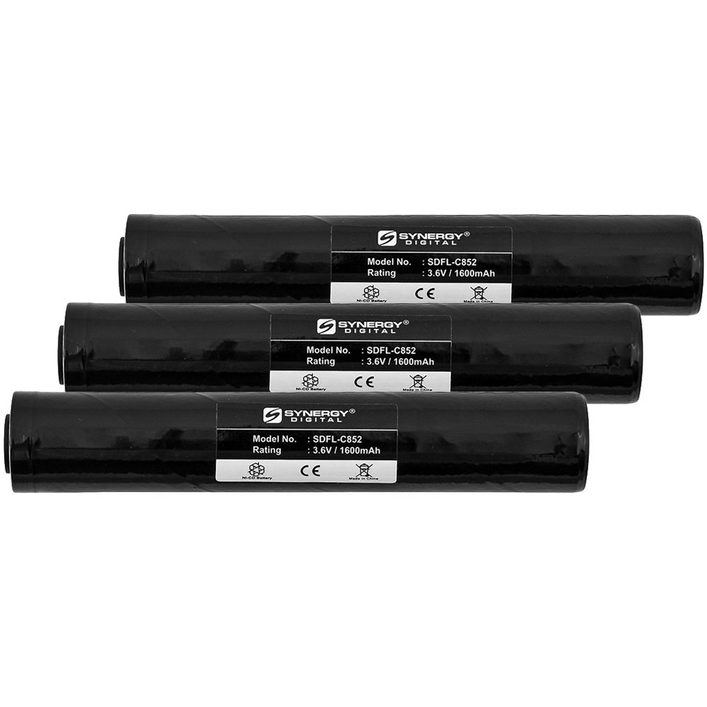 Synergy Digital Rechargeable Battery Combo-Pack (3-Pack) - Compatible with Streamlight Stinger LED HP Flashlight - Long-Lasting SDFL-C852 Batteries - Perfect for Law Enforcement, Security Work & Outdoor Activities