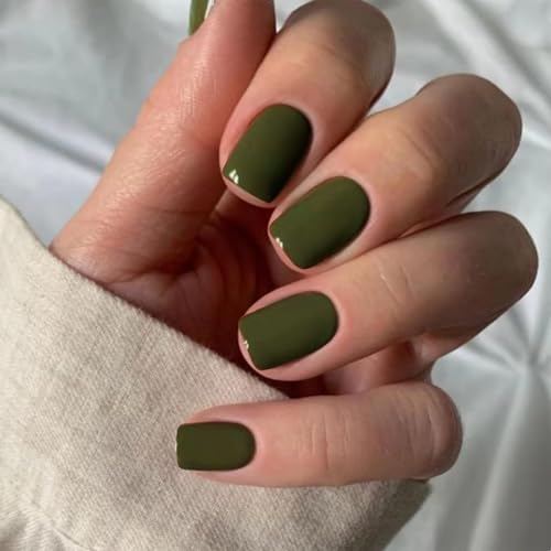 glossy olive green