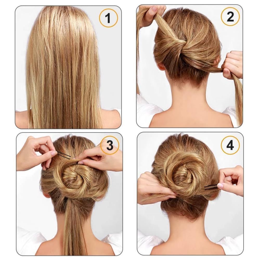 BAERFIT 100 Pcs U-Shaped Hair Pins for Women - Invisible Bobby Pins for Wedding, Bun & Updo Hairstyles - Strong Hold Hairpins for Fine & Thick Hair - Perfect for Bridal, Prom & Everyday Use