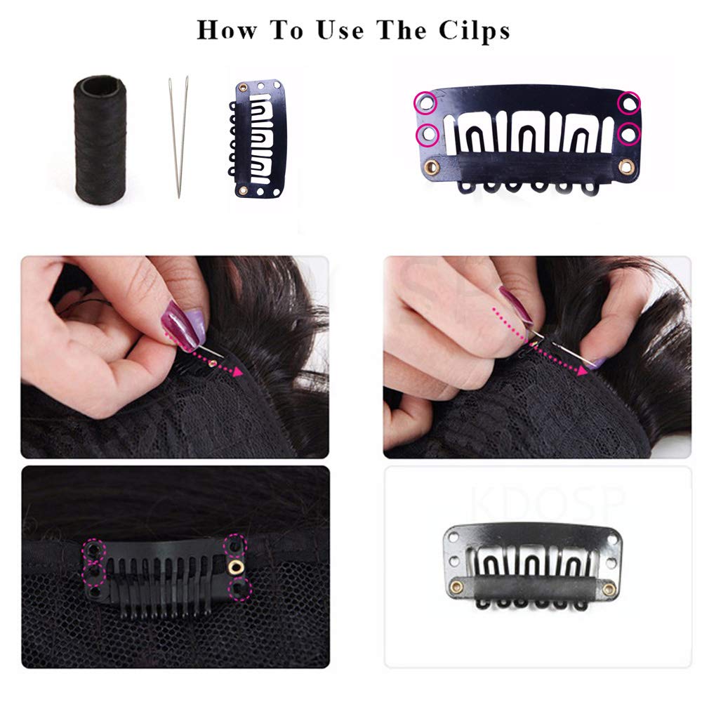 50pcs Hair Extension Clips U Shape - Blonde/Dark Brown/Light Brown/Black Snap Clips for Wigs & Wefts (32mm) | Secure Hold for Hair Extensions, Cosplay & Styling