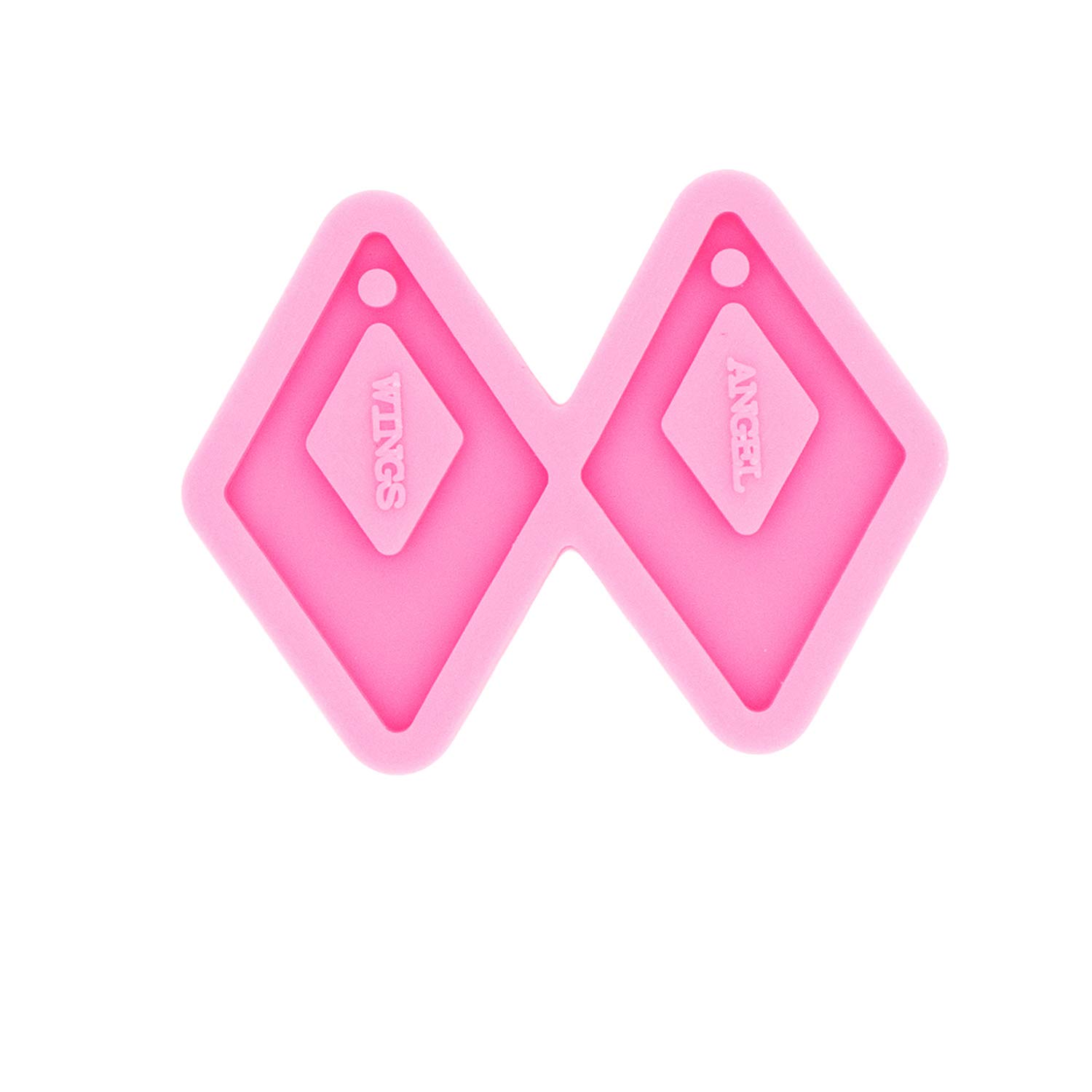 2Pcs Angel Wings Silicone Resin Molds for Jewelry Making - Rhombus Hollow Epoxy Casting Molds (Size S/M) - Perfect for DIY Earrings, Pendants & Craft Projects
