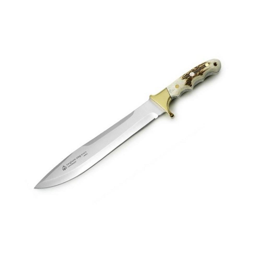 Puma Longhorn Stag Fixed Blade Hunting Knife - High Carbon Steel Outdoor Survival Knife for Camping, Hunting & Bushcraft