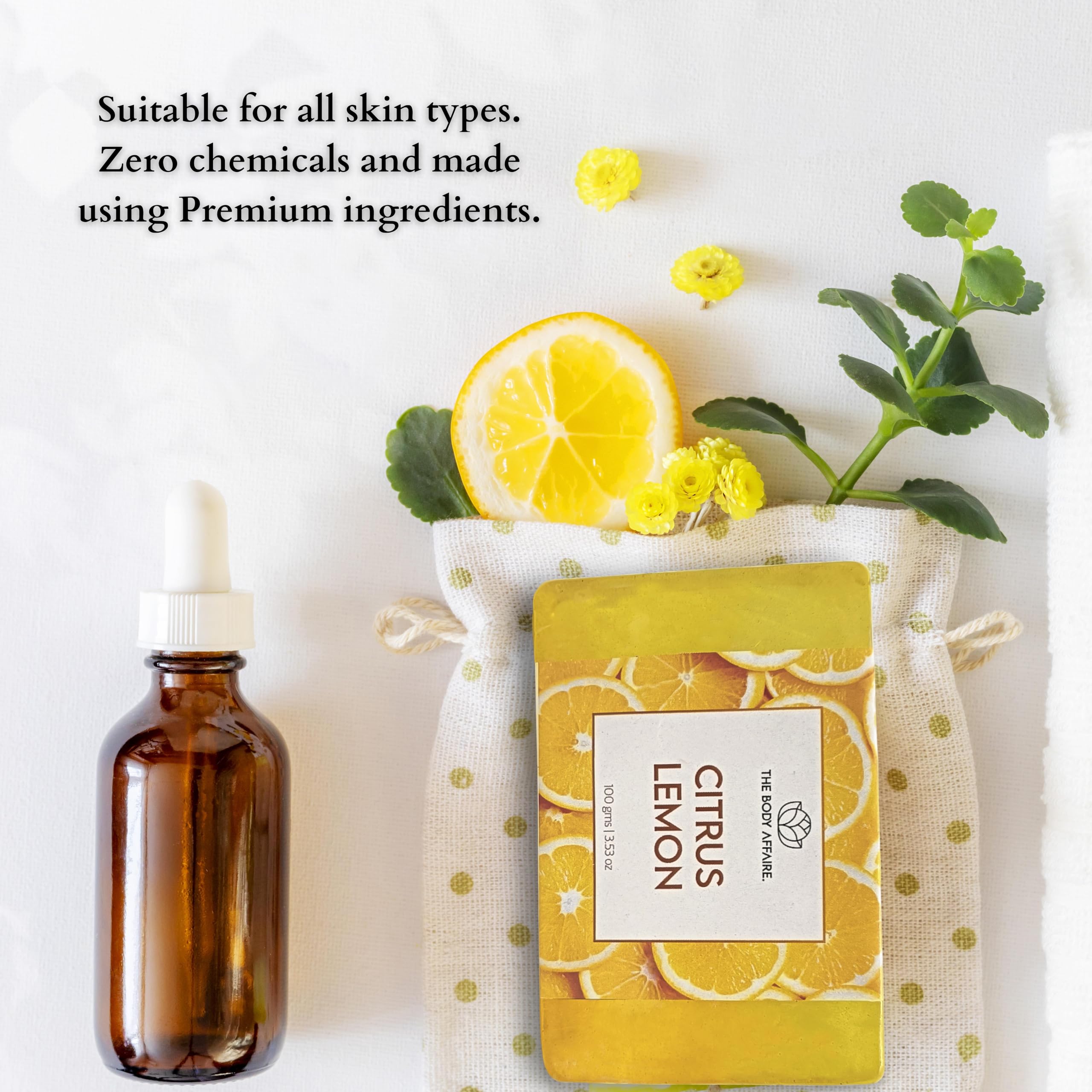 FORGANIK Handmade Soap by The Body Affaire - 100g Citrus Lemon Scented Natural Soap for Sensitive Skin | Moisturizing & Refreshing Bath & Body Care | Perfect for Daily Use, Gifts & Spa Relaxation