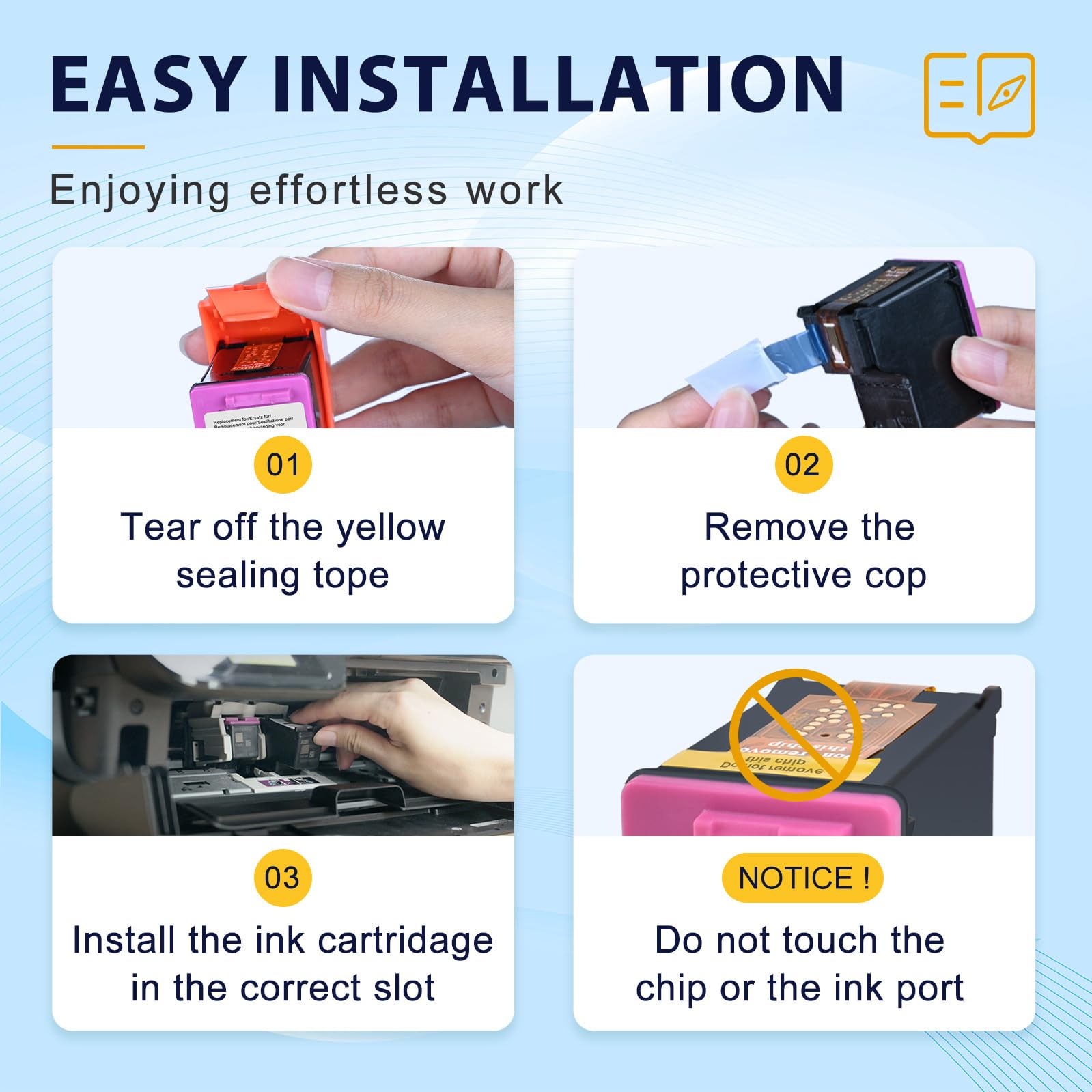 HP 64XL Ink Cartridge Replacement - High-Yield 2-Pack Black & Color Combo for HP Envy Photo 7855/7858/7800/7100/7155/6252/7255e/7955e/7958e & Tango Printers - Perfect for Home Office Printing, Photos, and Documents