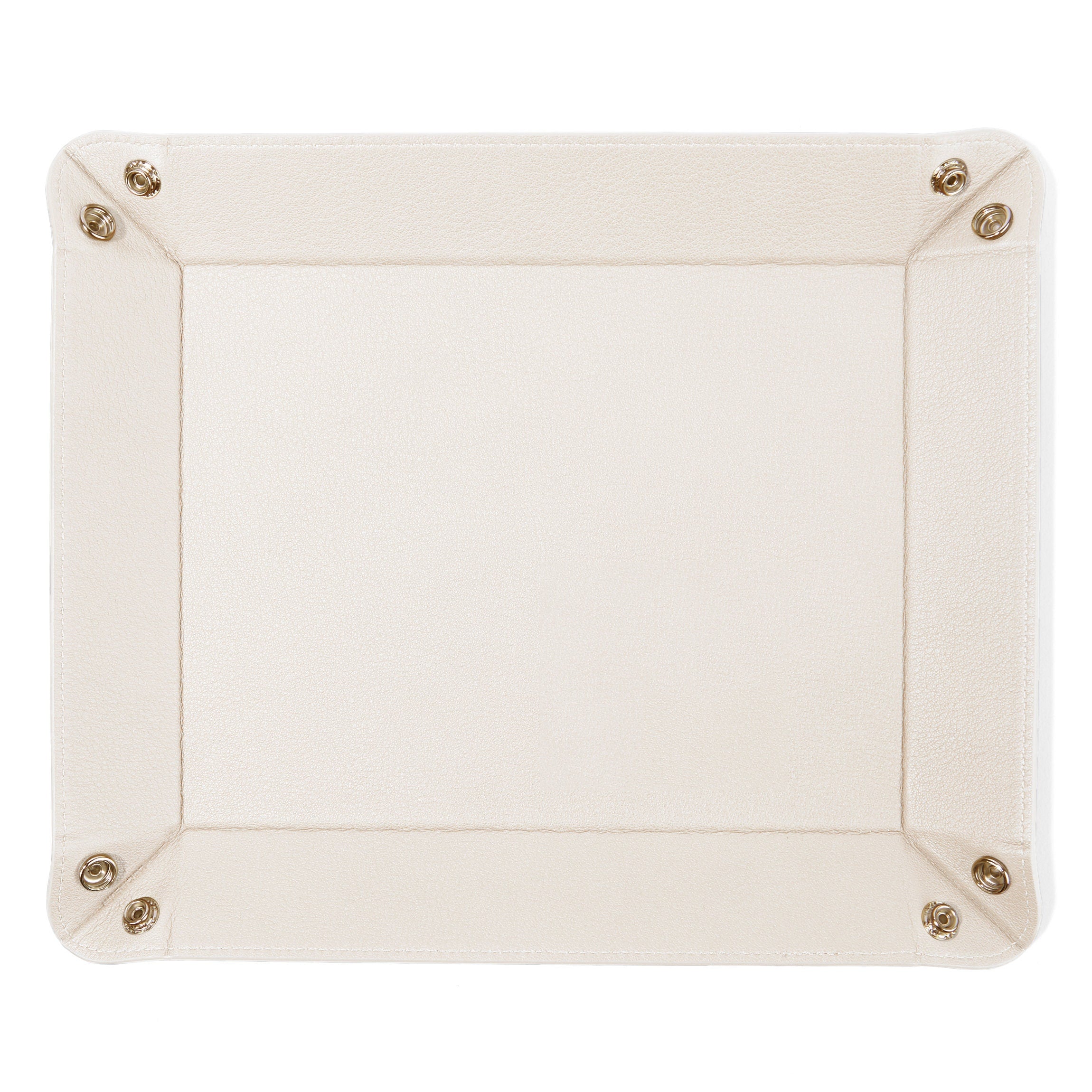 Rectangle Valet Tray Ivory - Premium Leather Catchall Organizer for Keys, Wallet & Jewelry | Stylish Entryway & Nightstand Decor for Home & Office