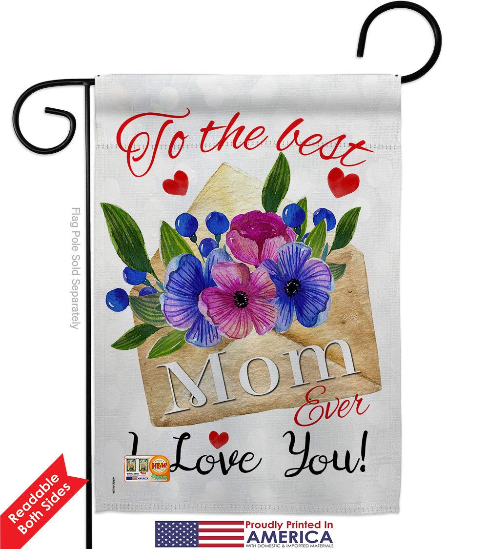 Best Mom Garden Flag Set - Double-Sided Flower Design for Mother's Day Gift, Yard & Home Decor