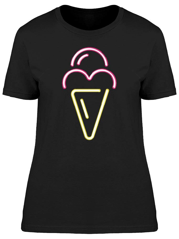 Cool Ice Cream Cone Doodle Graphic T-Shirt for Women - Casual Summer Fashion Top for Beach Outings & Streetwear