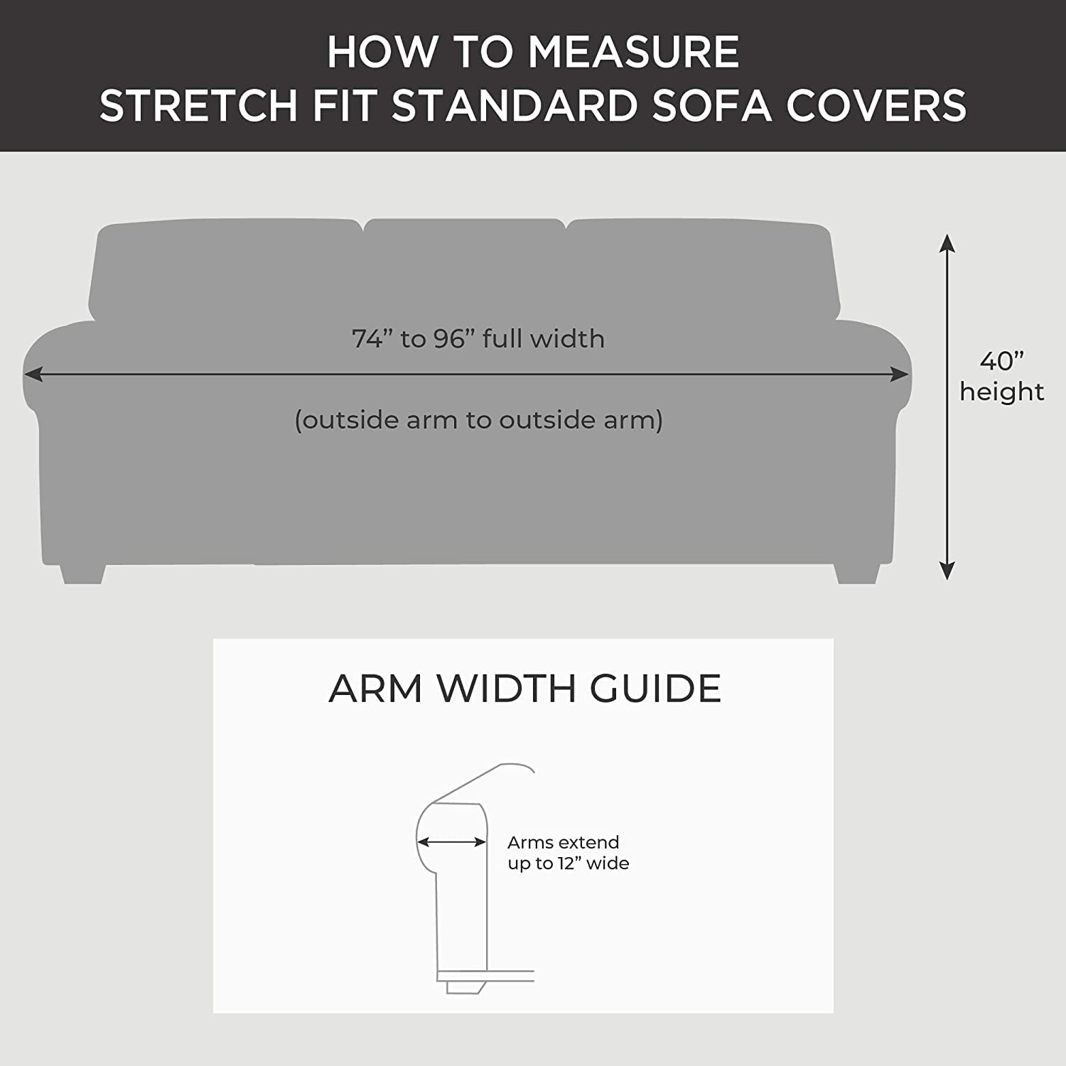 SureFit Stretch Jacquard Damask 2-Piece Sofa Slipcover - Gray - Fits Most Couches & Loveseats - Easy Washable Sofa Cover for Living Room, Bedroom & Home Decor
